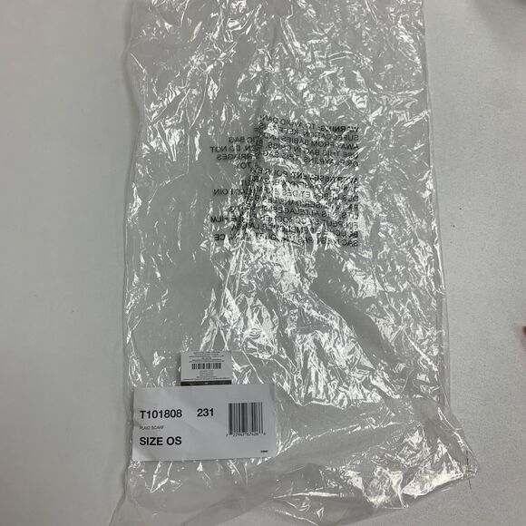 Timberland Knit Scarf Women 62X10 Spice Cream Buffalo Plaid Cozy Soft Rib Trim - Picture 7 of 16